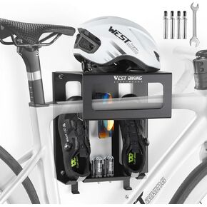 Bike Wall Mount Rack - Garage Bike Rack Wall Mount, Space Saving Horizontal Bike Wall Mount, Indoor Bike Storage with Shelf Bracket, Bicycle Wall Mount for Storing MTB & Road Bicycles
