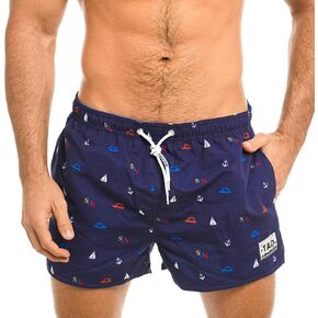 Taddlee Swimwear Men Boardshorts Surfing Swim Boxer Trunk Swimsuits Bathing Suit (M fit Waist 34-36 inch) Blue