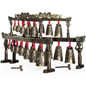 Vintage Chinese Traditional Musical Instruments Mini Bell Chimes Instrument Educational Musical Percussion Instrument with Mallet Bell Ornaments