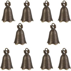 10pcs Metal Vintage Antique Bells Chinese Mini Sculpture Bronze Buddhism Bell for Wind Chimes Craft Decor Christmas Wedding Doors Dog Training