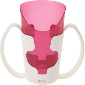 Luxshiny Nosey Cup with Handles, Elderly Care Feeding Cup, -Choke Cup for Bedridden Patients, Disabled, Elderly, Dysphagia Cup for Liquid Feeding, 5.50X5.11X2.55in (Magenta)