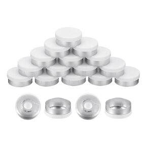 uxcell 13mm Flip Off Caps, 200PCS Burr-Free Flip Off Top Caps Seals Flip Off Aluminum Plastic Vial Flip Off Seals Caps Cover for Glass Vial Freeze-Dried Bottles, White/Gold