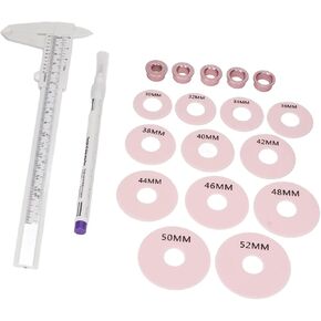 3D Areola Measurements Set Include 1 X Caliper, 1 X Marker, 12 X Silicone Areola, 5 X Metal Joints and 1 X Wooden Box