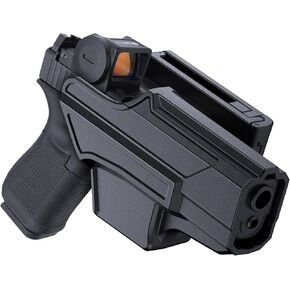 OWB Holster Compatible with Glock 19 19X 44 45 (Gen 1-5), Glock 23/32 (Gen 3-4), Tactical Outside Waistband Paddle Open Carry Belt Custom-Molded Gun Holster, Right-Handed