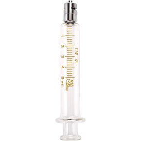 Gufastoe 1 Pack Glass Laboratory Syringes with Caps 100cc/ml for Industry