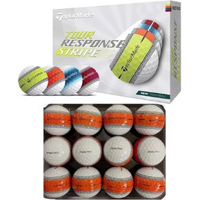 TaylorMade Tour Response Stripe Practice Golf Balls (Bulk Packaging) - 12-Balls
