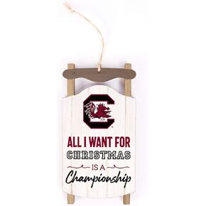 P. Graham Dunn University of South Carolina Championship Sled 5 x 2.625 Wood Holiday Ornament