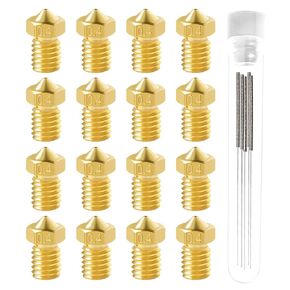 20Pcs E3d V6 Nozzles Kit, 3D Printer V6 Brass 0.4mm Nozzles, Compatible with 1.75mm Filament E3d-V6 Anysub i3 Mega S X Chiron Kobra Flyear HotEnd 0.4mm J-Head Extruder Printer Accessories