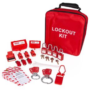 Lockout Tagout Kit for Electrical Loto - Comes with Clamp-On Circuit Breaker Lockout, Group Lockout Hasps, Safety Tags, Universal Multi Pole Breaker - Carrying Case