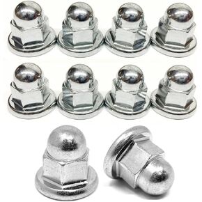 Valve Cover Acorn Nuts Set for Honda, Acura RAA, RBB & R40 Valve Covers - 10Pcs Stainless Steel Hex Acorn Nuts Set, M6 x 1 Thread Bolt Dome Head Hex Nuts