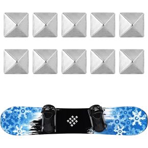 Pyramid Studs Snowboard Pads, Anti-Slip Silver Cool Snowboarding Spike Stomp Pad Self Adhesive Snowboard Step Boot Treadle Pad Snowboard Pad Accessories for Providing Extra