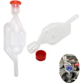 2 Pack Head Gasket Tester Airlock Replacement Twin Bubble Airlocks for Head Gasket Combustion Leak Test Detector Fluid Automotive Engine Block Leakage Detection