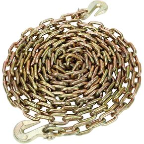 5/16 inch x 20 Feet Tow Chain with Clevis Grab Hook, Heavy Duty G70 Transport Binder Chain 4700 lbs WLL Logging Chain for Transporting Towing Tie Down Binding Equipment 1 Pack