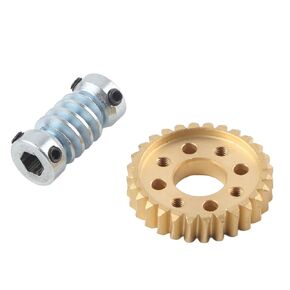 Worm Speed Reducer, Worm Gear Set 6mm Bore Gear Shaft 28:1 Reduction Ratio 24 Teeth Worm Wheel High Torsion for Motor Internal Drive Accessories