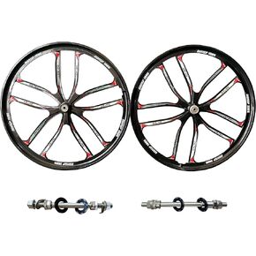 26 inch 10 Spokes Mag Wheel Set Rims Front & Rear 100x135mm for 7/8/9s Freewheel, 26" Magnesium Cycling Bike Wheels Rim (Black) Disc Brake for Beach Cruisers, MTB's Road Bicycle
