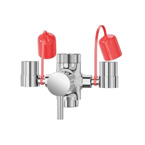 ARRISEA Faucet Mounted Eye Wash Station Sink Attachment Emergency Eye Wash Kit with Adjustable Aerated Outlet Heads Eye Wash Unit for Lab, Factory, Industry Site, Workshop, Office and Home