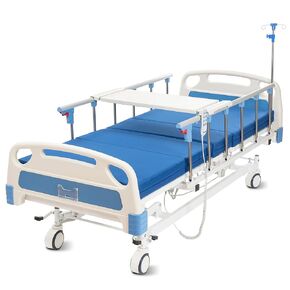 Hospital Bed Electric 3 Function, 5-Inch Locking Casters for Home Hospital Use, 530LBS Loading, with IV Pole, Bed Tray and Mattress