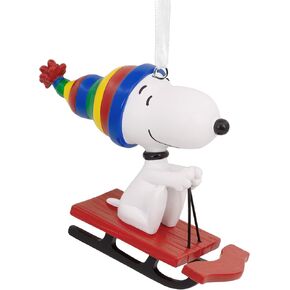 Hallmark Peanuts Snoopy on Doghouse Christmas Ornament with Light