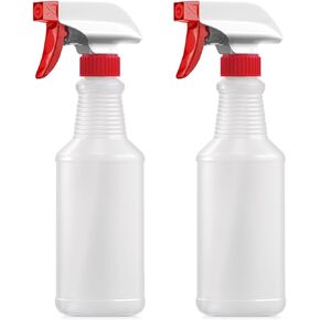 Bar5F 16-Ounce Empty Plastic Spray Bottles Heavy-Duty Leakproof Economy All-Purpose Cleaning and Gardening Made in USA, 2 pack