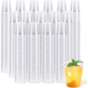 JOLLY CHEF 1200 Pack 9 oz Clear Plastic Cups,9 Ounce Small Disposable Cups, Cold Party Drinking Tumblers for Tasting, Drinking and Party