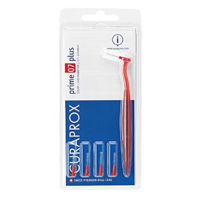 Curaprox Prime Plus Interdental Brushes, CPS 07 Holder with 5 Brushes, 0.7 mm to 2.5 mm