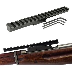 Combo of 1" Diameter Low Profile Rifle Scope Rings Picatinny Mount System with M38, M39 and M44/Mosin Nagant 91/30 Scope Mount Picatinny Rail