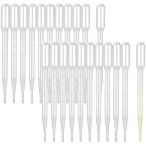 DIYASY 25 Pcs 3ML Plastic Transfer Pipettes,Disposable Graduated Pipettes Eye Dropper for Lab Science Multi- Purpose and Makeup Tool.