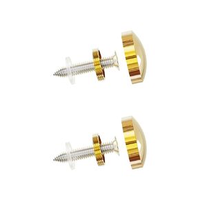 2 PCS 14mm(0.55") Mirror Screws, Brass Decorative Caps Cover Fasteners, Metal Mirror Nails, Polished Cambered Gold Lid