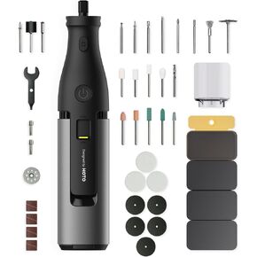 HOTO 12V Cordless Rotary Tool Kit with Brushless Motor, Engraving Pen for All Materials, Infinitely Variable Speed 35000RPM, LED Light, 3000mAh, 37 Rotary Tool Accessories for Engraving, Polishing&Diy