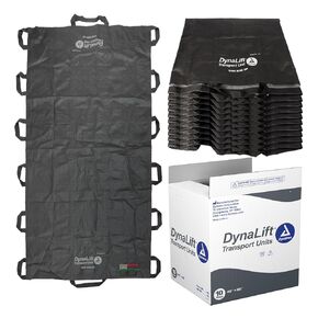 Dynarex DynaLift Portable Transport Unit - Waterproof & Durable Patient Transport Equipment with 14 Handles - Carries up to 1500 lbs - Black, Case of 10