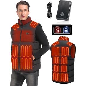 Heated Vest Men with Battery Pack Included,15 Heated Zones, Full Coverage Heating Vest Smart Electric Vest