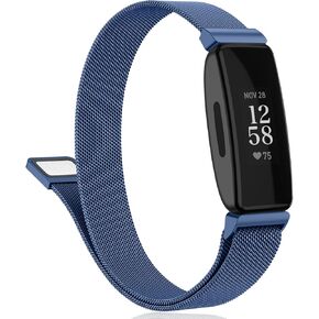 Amzpas bands Compatible for Fitbit Inspire 2 Bands Women Men, Stainless Steel Mesh Loop Adjustable Magnetic Wristband Replacement Strap for Fitbit Inspire 2 / Inspire HR/Inspire Fitness Tracker