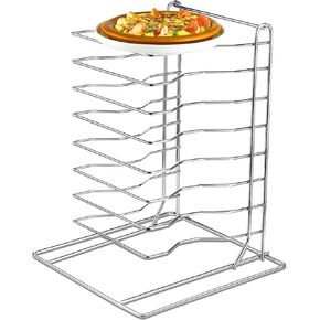 Suzile Pizza Rack 8 Tier Pizza Stand 16.14" D x 11.81" W x 11.81" H Stainless Steel Pizza Pan Rack Holder for Party Buffet Table Platter Tray Display Stands for Home, Restaurant, Catering(1 Pcs)