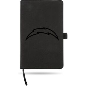 Rico Industries NFL Los Angeles Chargers Black Laser Engraved Small Notepad Jounral/Notepad 8.25" x 5.25"- Office Accessory