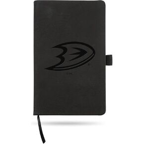 Rico Industries NHL Anaheim Ducks Black Laser Engraved Small Notepad Jounral/Notepad 8.25" x 5.25"- Office Accessory