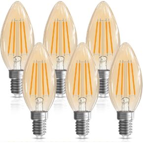 E12 Candelabra Bulb 40 watt, E12 LED Bulb Non-Dimmable Chandelier Light Bulbs, B10 Candle Light Bulbs 2700K Soft White, 90+CRI, 400LM, Cear Glass, 12 Pack