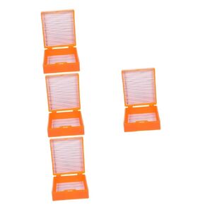 4pcs Slide Box Glass Slide Holder Laboratory Supply Microscope Accessories Microscope Slide Holder Microscope Slide Tray Microscope Slide Plates Microscope Slide Container