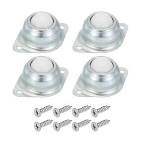 PATIKIL 3/4" Roller Ball Transfer Bearing, 4 Pcs Round Ball Transfer Unit Carbon Steel Casters for Conveyor Roller Stand Transmission Furniture with Screw