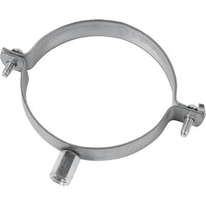8" Inch Galvanized Steel Duct Clamp with Rubber Fitting - Metal Pipe Hanger - Rigid Tube Brackets - Conduit Wall Attachment