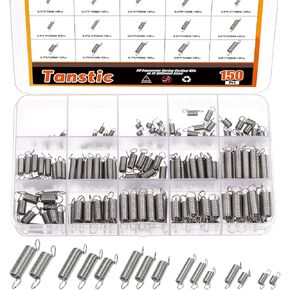 Tanstic 150Pcs 15 Sizes Extension Spring Assortment Kit Extension Spring Assorted Size Small Springs Stainless Steel Extension Spring for Home Repairs and DIY in Kuwait