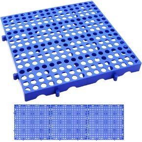 Plastic Pallets 3Pcs Waterproof Storage Grid Pad Breathable Grid Ventilation Pallet Lightweight Nestable Floor Pallets Plastic Pallets for Basement Storage 11.8x11.8x1.8in