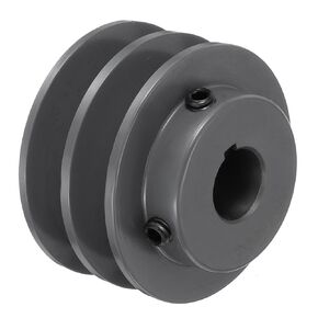 uxcell 2AK27-3/4 V-Belt Sheave 3/4"Bore 2.7"OD Double Groove Web Sheave Bored-to-Size Sheave, Cast Iron, Belt Section for 4L or A Belt