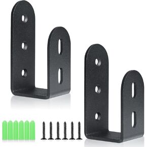 Door Security bar , Heavy Duty Door Barricade Brackets for 2 x 4 Lumber,Open Bar Holder Steel U Bracket fit for Indoor,Outdoor Door Security(2 Pack)