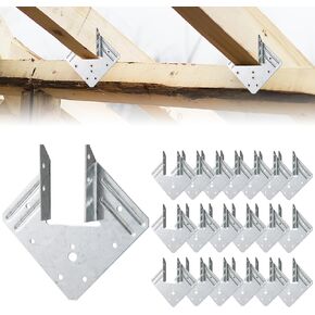 Galvanized 18-Gauge Hurricane Tie ,Joist Hangers ,50 Pack Steel Connector Fit 2X Truss to Rafter Connector for Roofing Trusses Wood Timber Connectors (50)