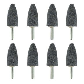 25 mm Cone Shape Grinding Stone，1/4" Shank Aluminum Oxide Mounted Grinding Stones, Aluminum Oxide Grinding Point for for Grinding, Polishing，Deburring Ferrous Metals(8 Pcs)