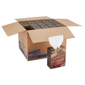 Brawny Professional P200 Disposable Cleaning Towel by GP PRO (Georgia-Pacific), 29221, 1/4-Fold, White, 2960 Count (148 Towels Per Box, 20 Boxes Per Case), Towel (WxL) 8" x 12.5"