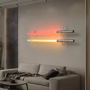 Lightsaber Holder Wall Mount-Lightsaber Stand Wall Display-2 Layer -Lightsaber Wall Mount Horizontal-Lightsaber Placement Display-Pixel Saber Mount for Wall-Plexiglass - (Swords Not Included)