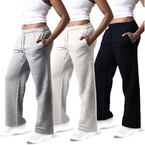 3 Pack Sweatpants Women, Wide Leg Womens Sweatpants, Workout - Yoga Pants (Available in Plus)