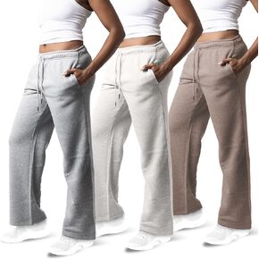 3 Pack Sweatpants Women, Wide Leg Womens Sweatpants, Workout - Yoga Pants (Available in Plus)