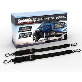 2" x 4' Marine Transom Tie-Down Straps with Snap S-Hooks- 1,200 lb Capacity, Heavy Duty Waterproof Boat Tie-Downs for Secure Transport - Universal Fit for Marine Vessels (2 Pack)